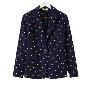 Boden Navy Blue Nautical Blazer with White Polka Dots Ellen Blazer Size 6